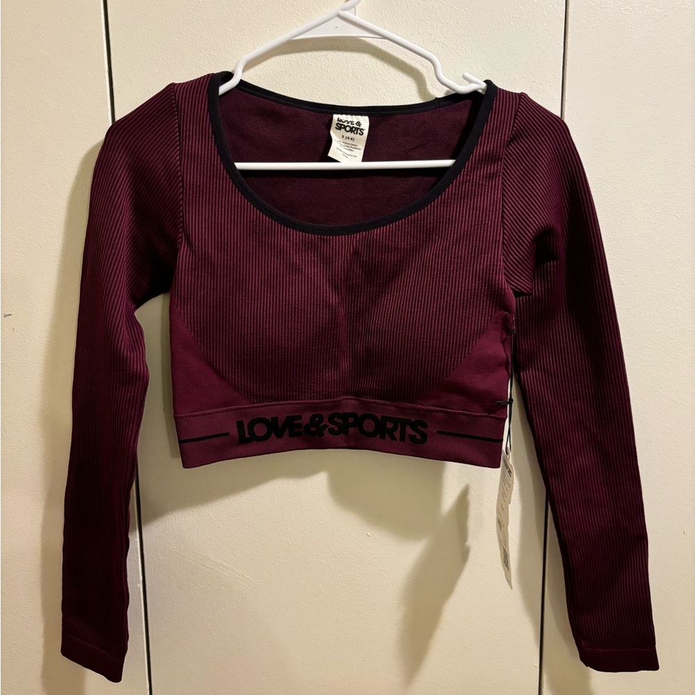 Love & Sports Women S Crop Activewear Red Size Small
